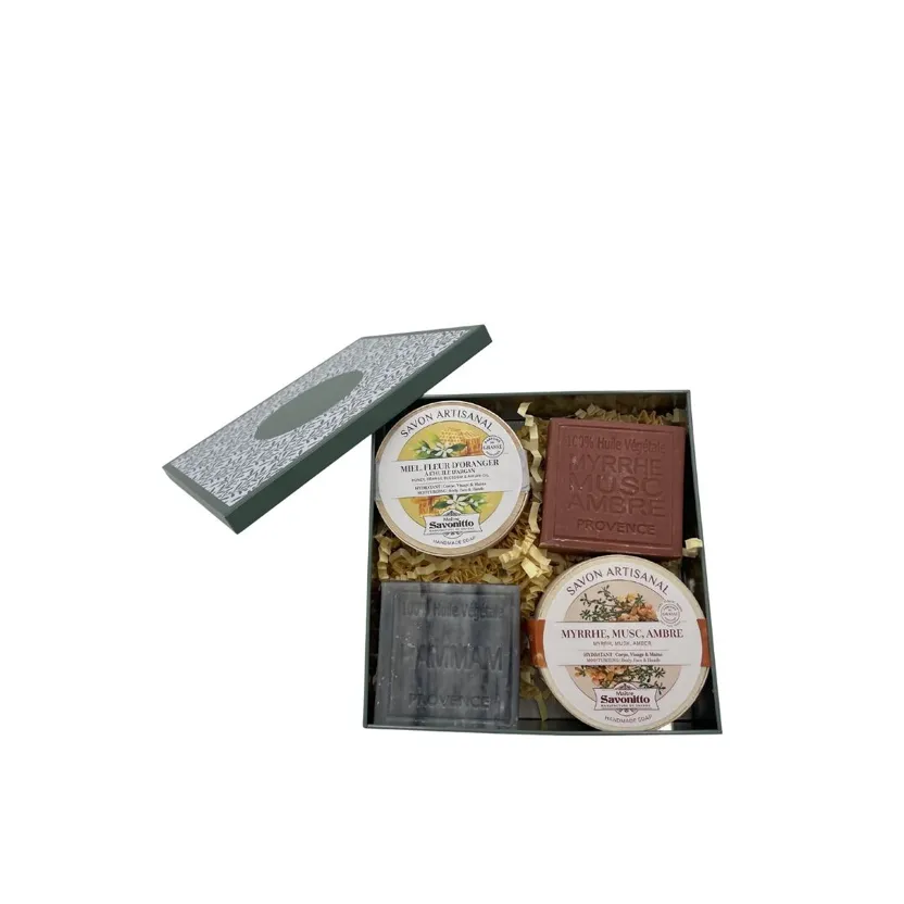 Set de regalo de metal Hammam y almizcle, mirra y ámbar - Imagen 2