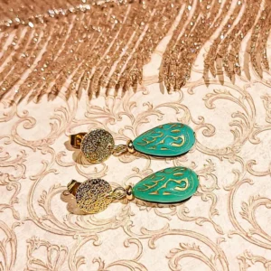 Pendientes Arabescos en Acero Inoxidable y Cuentas Vintage