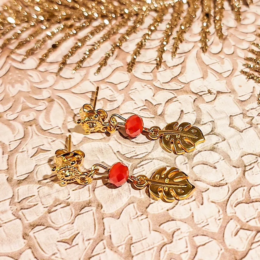 Pendientes Colgantes Hoja de Monstera