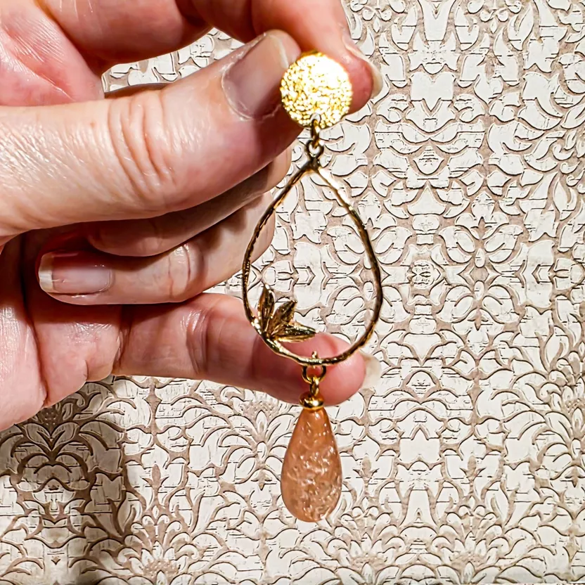 Pendientes Hoja y Lágrima Bañados Oro