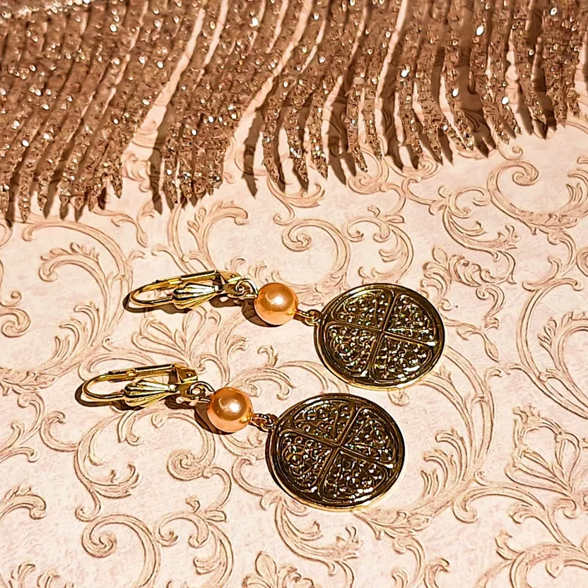 Pendientes Trébol bañado en Oro 24K y Swarovski - Imagen 2