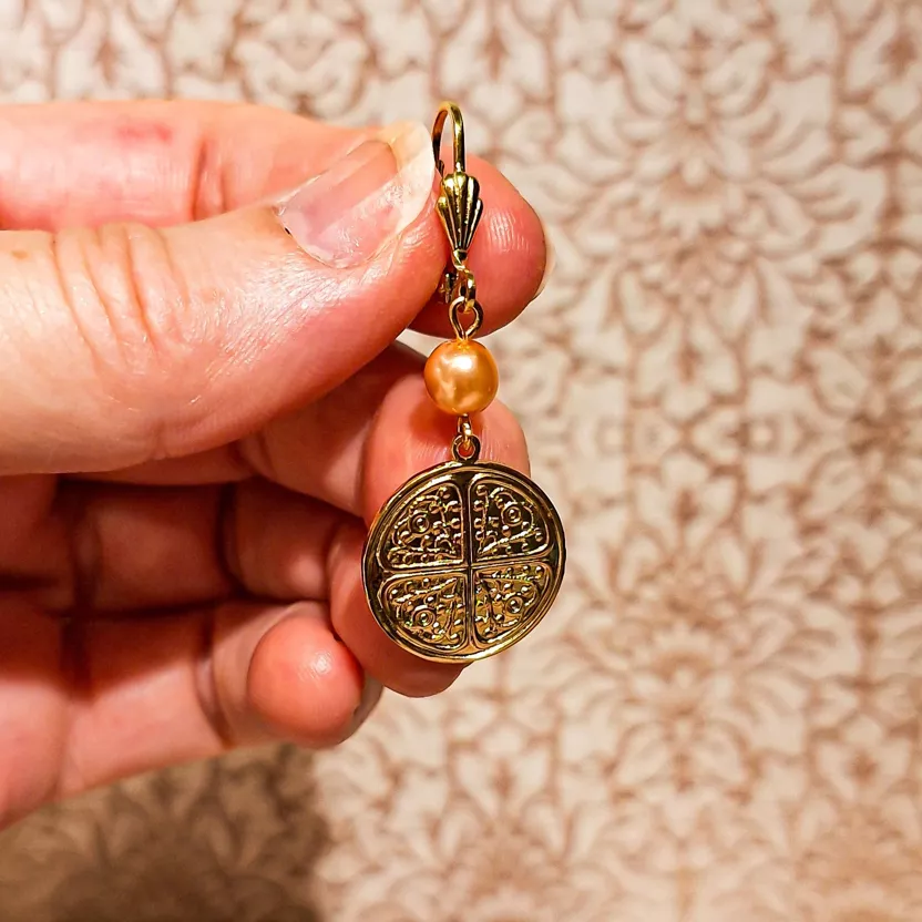 Pendientes Trébol bañado en Oro 24K y Swarovski - Imagen 3