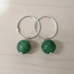 Pendientes aro de plata con aventurina