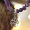 Pulsera de Amatista Natural y Árbol de la Vida