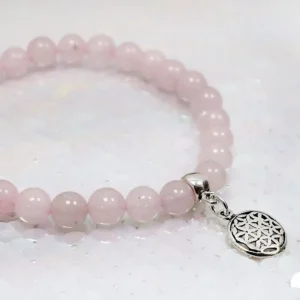 Pulsera de Cuarzo Rosa Natural