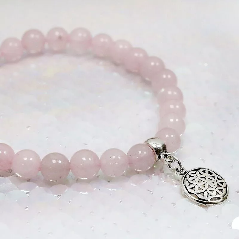 Pulsera de Cuarzo Rosa Natural