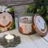 Vela de buena energía con piedras semipreciosas y palo santo