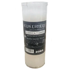 Velón esotérico blanco ritual limpieza y protección 120h