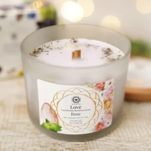 Vela de amor con piedras semipreciosas