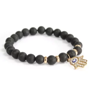 Pulsera Hamsa de Ágata Negra