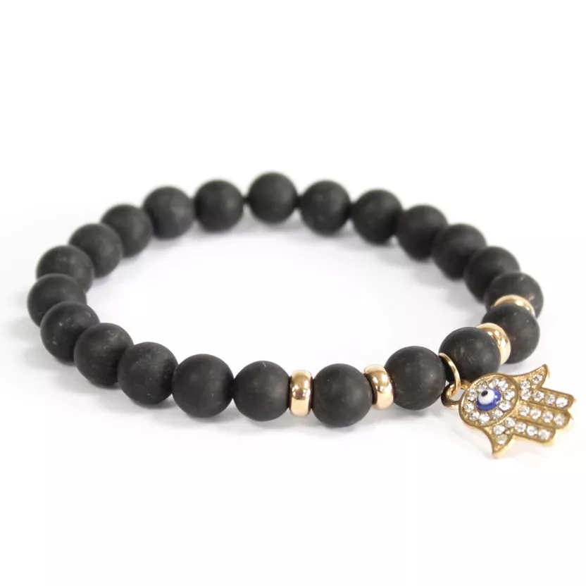 Pulsera Hamsa de Ágata Negra