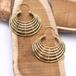 Pendientes Dorados Kimago Rejas Geométricas