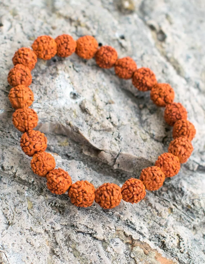 Pulsera Elástica de Semillas de Rudraksha