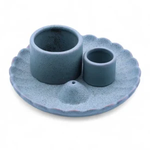 Soporte Cerámico Flor de Loto Azul
