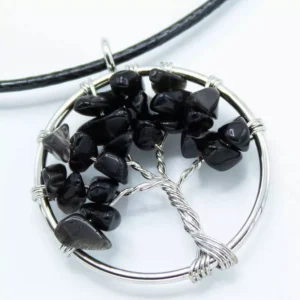 Collar Árbol de la Vida en Ágata Negra