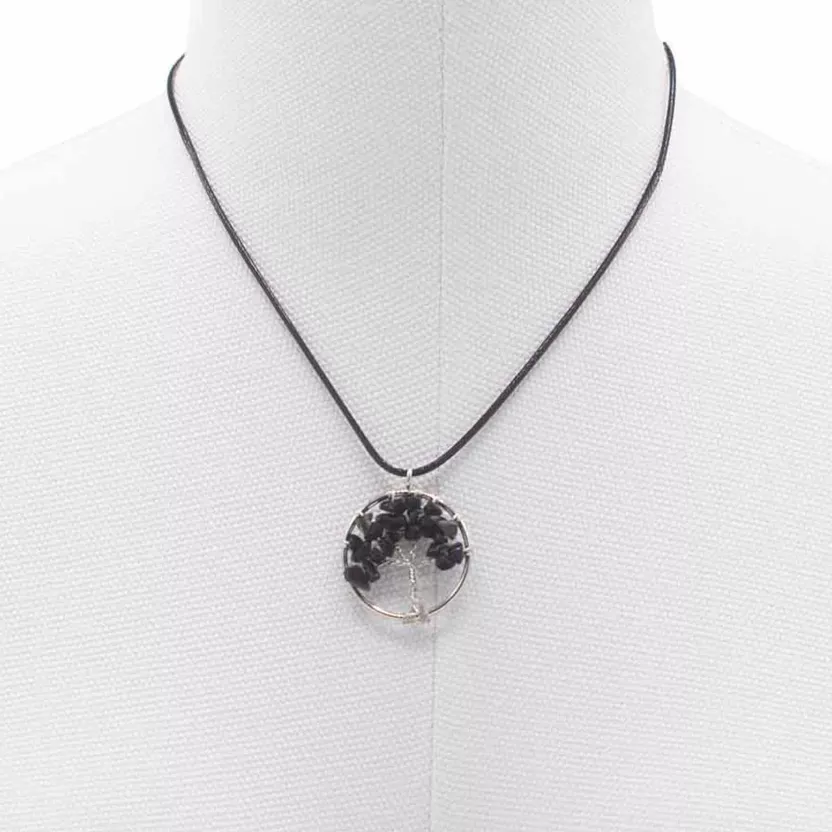 Collar Árbol de la Vida en Ágata Negra