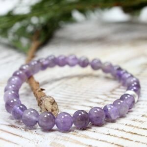 Pulsera de Amatista natural de 6 mm