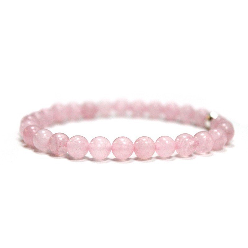 Pulsera de Cuarzo Rosa natural de 6 mm