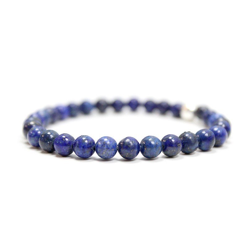 Pulsera de Lapislázuli Natural y Plata de Ley