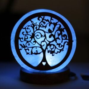 Lámpara de Sal del Himalaya Árbol de la Vida USB