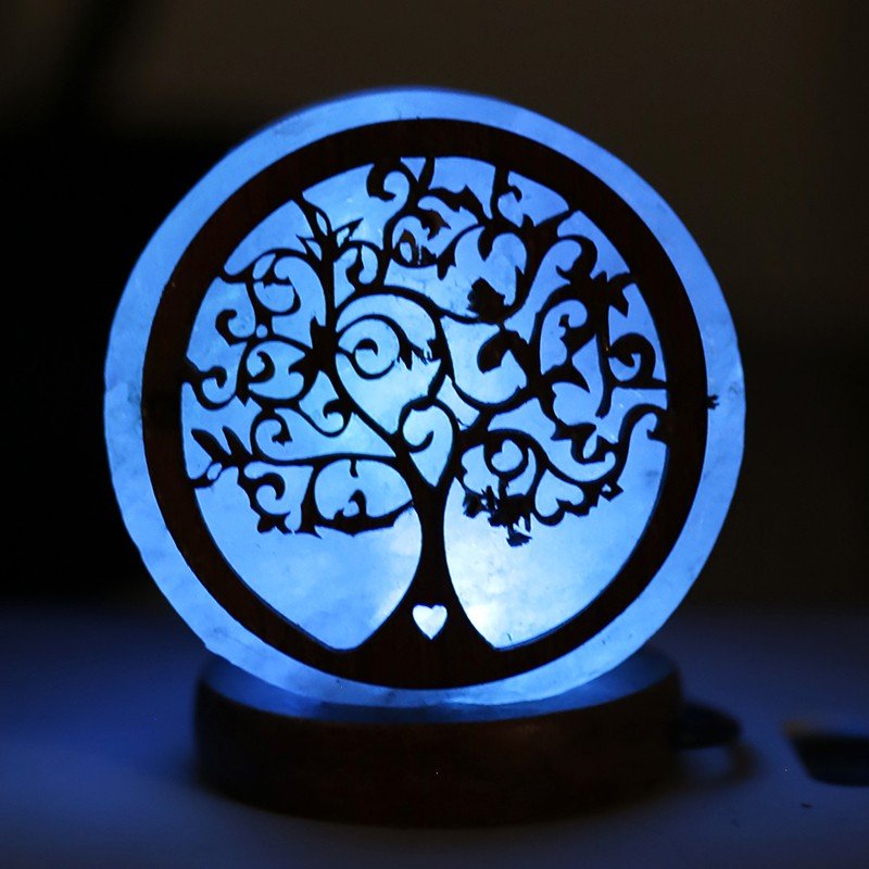 Lámpara de Sal del Himalaya Árbol de la Vida USB