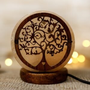 Lámpara de Sal del Himalaya Árbol de la Vida USB