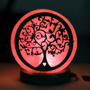 Lámpara de Sal del Himalaya Árbol de la Vida USB