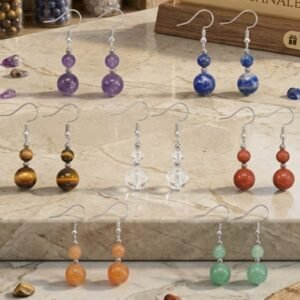 Pendientes Bohemios de Piedra Natural | Colección Gemas y Chakras (Cuentas 6mm y 10mm)